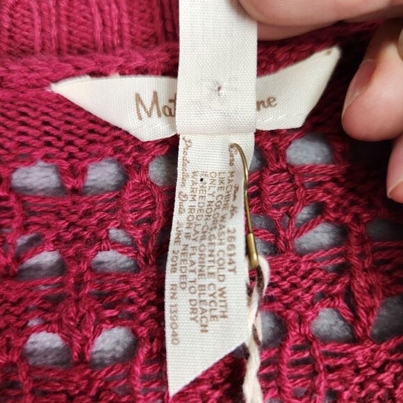 Matilda Jane Cardigan Womens M Red Stitch In Time Open Knit Tie Front Boho NEW - Picture 9 of 11